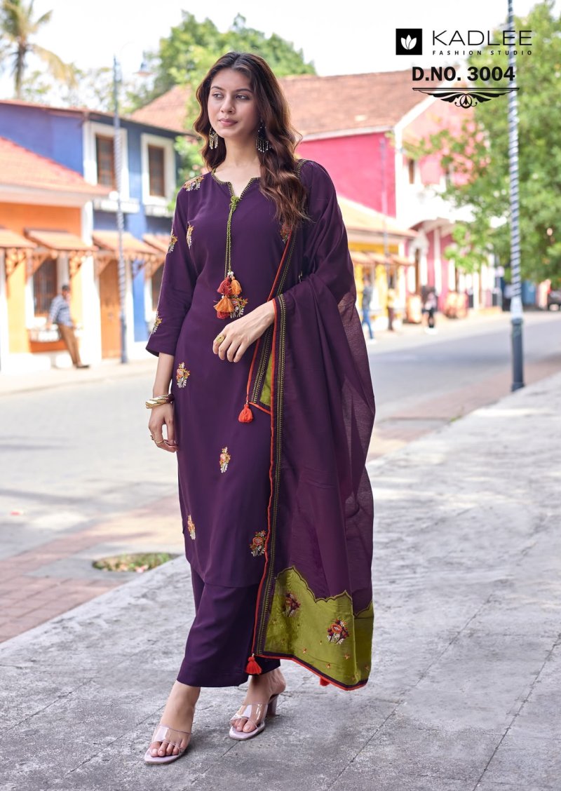 Vasant By Kadlee Heavy Rayon Kurti With Bottom Dupatta 